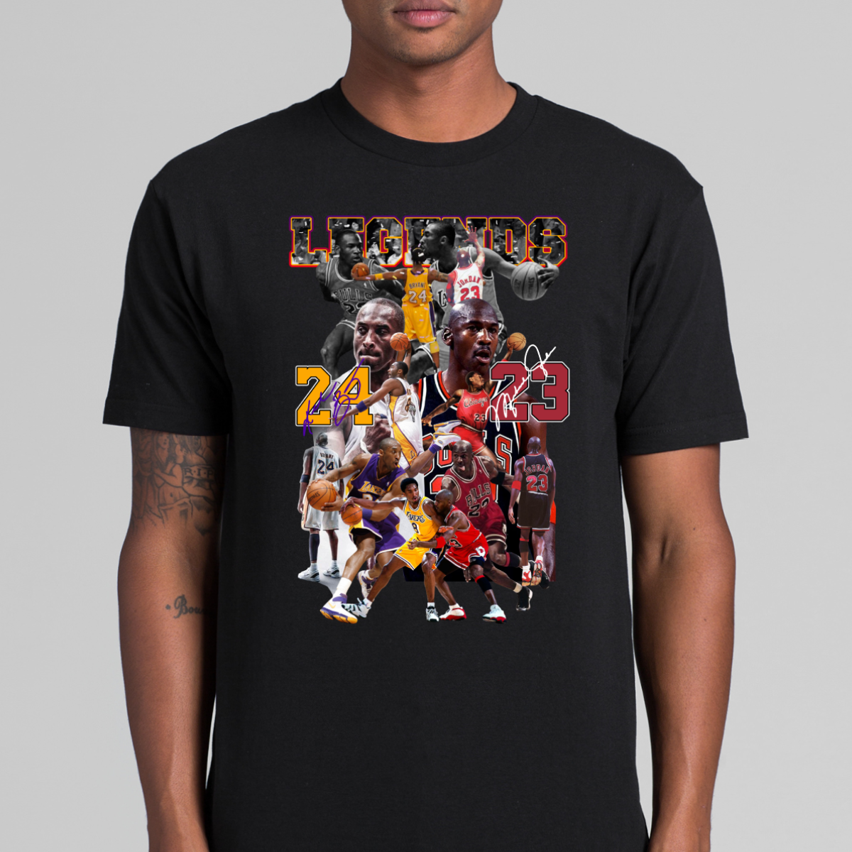 Kobe Bryant Michael Jordan NBA T-Shirt Sport Athlete Family Tee
