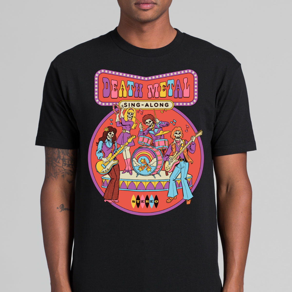 Death Metal Sing-Along T-shirt Funny Cartoon Tee