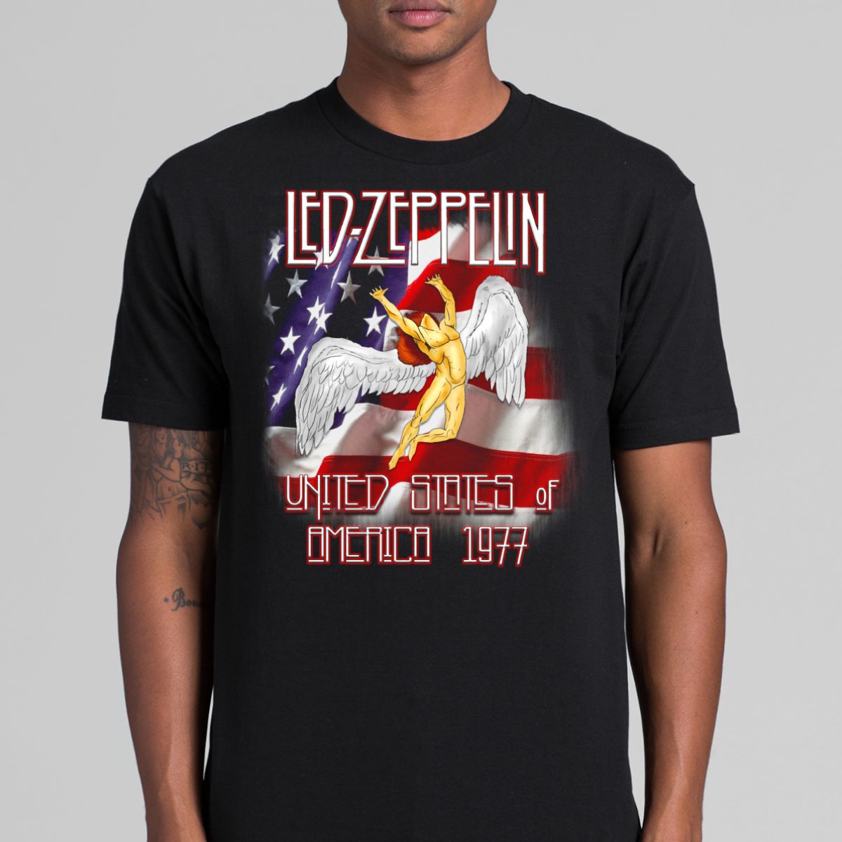 Led Zeppelin V4 T-shirt Artist Family Music Rock And Roll Tee