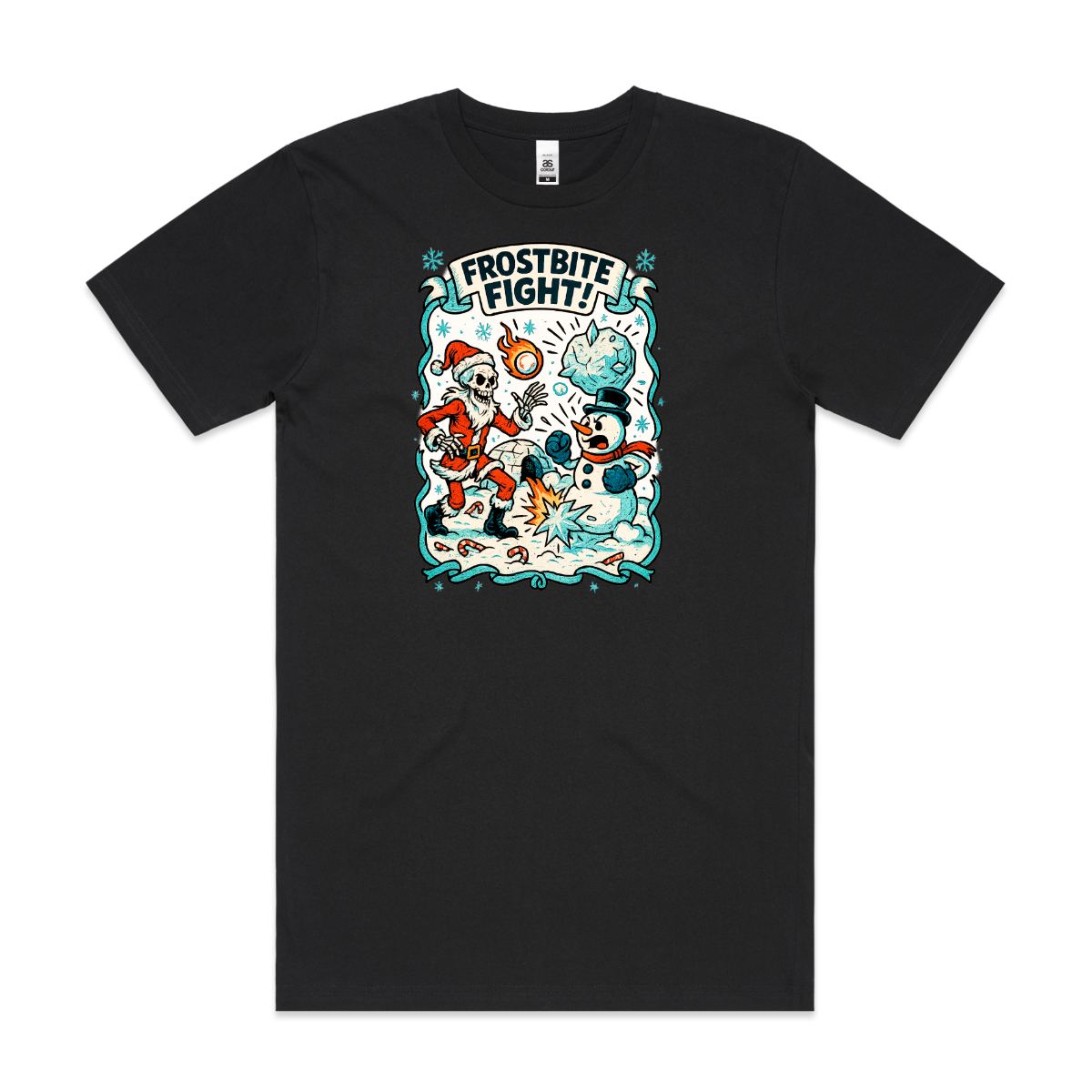 Frostbite Fight! Christmas T-Shirt Cartoon Tee