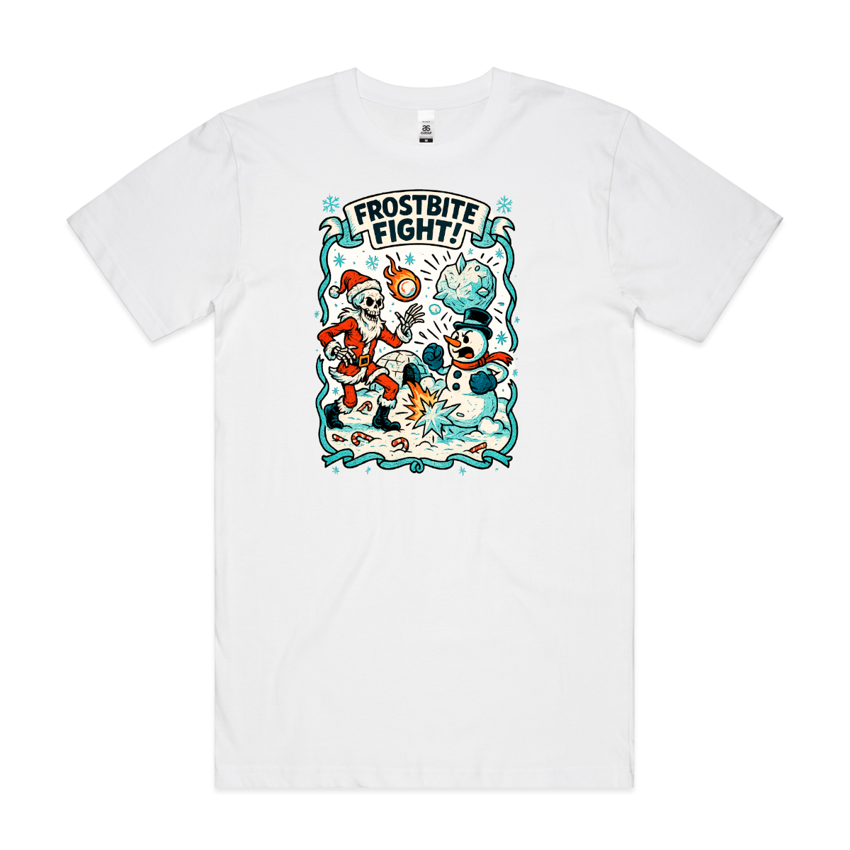Frostbite Fight! Christmas T-Shirt Cartoon Tee
