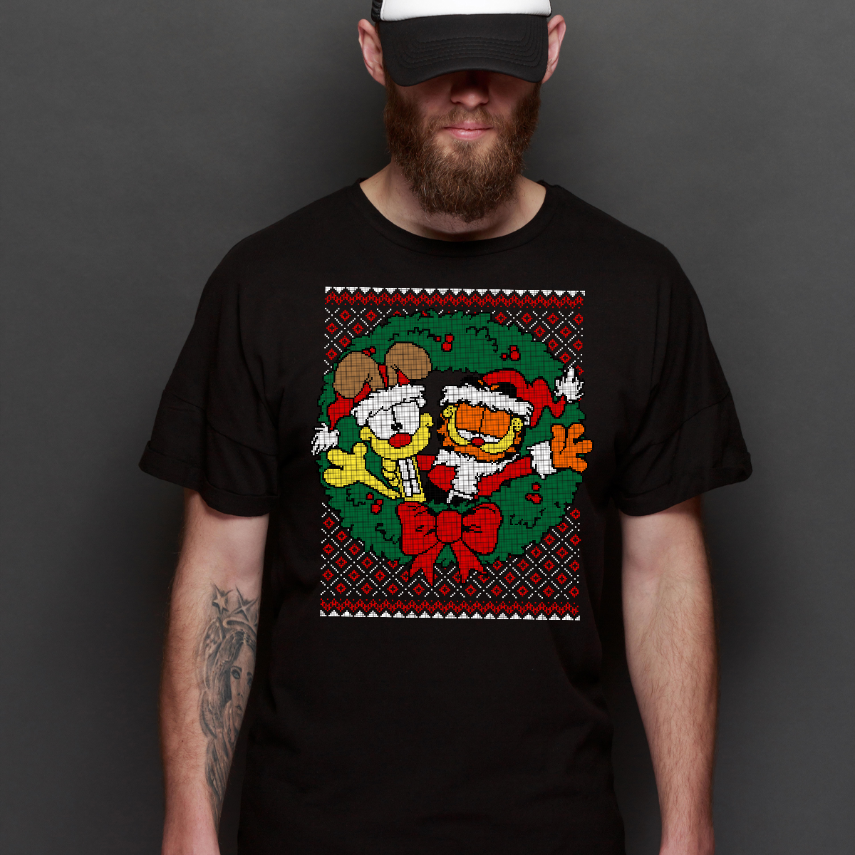 Garfield Christmas T-Shirt Cartoon Tee