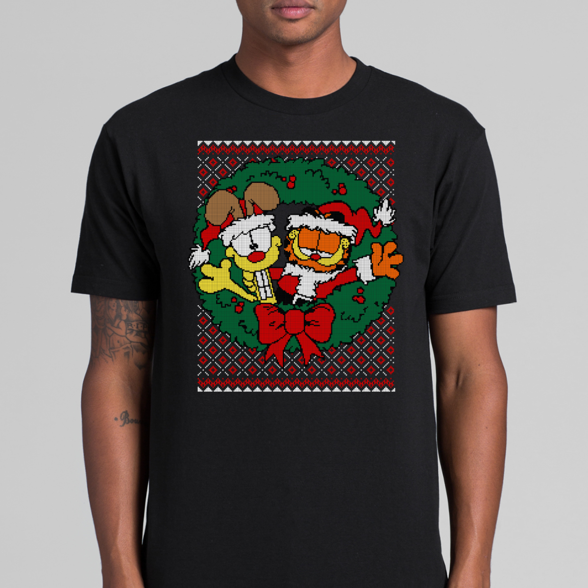 Garfield Christmas T-Shirt Cartoon Tee