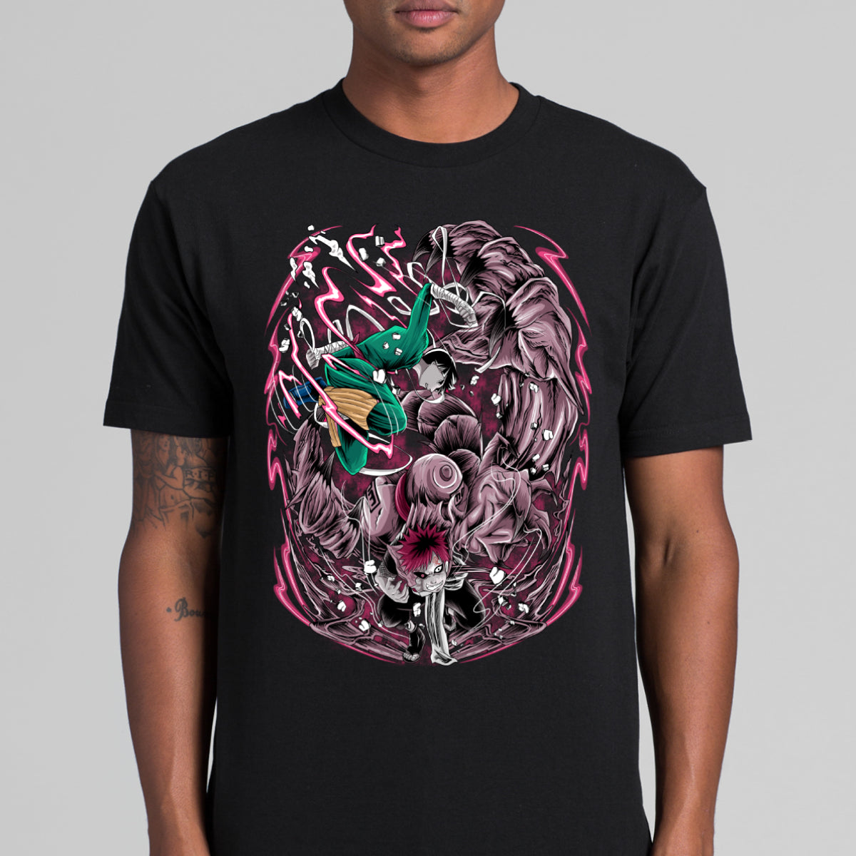 Naruto Rock Lee Vs Gaara T-shirt Japanese Anime Tee