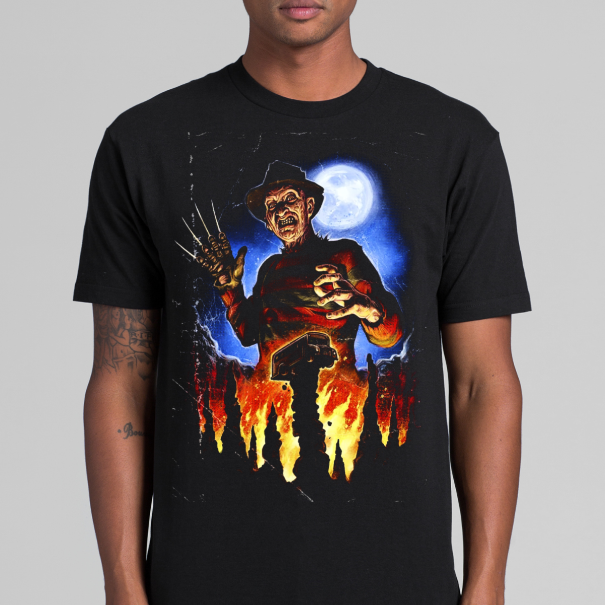 Freddy Krueger V5 Horror Movies T-Shirt Cotton Block Tee
