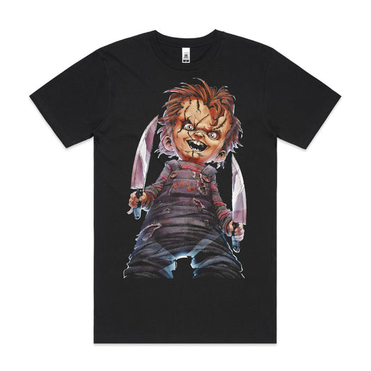 horror movies Chucky T-Shirt Cotton Block Tee