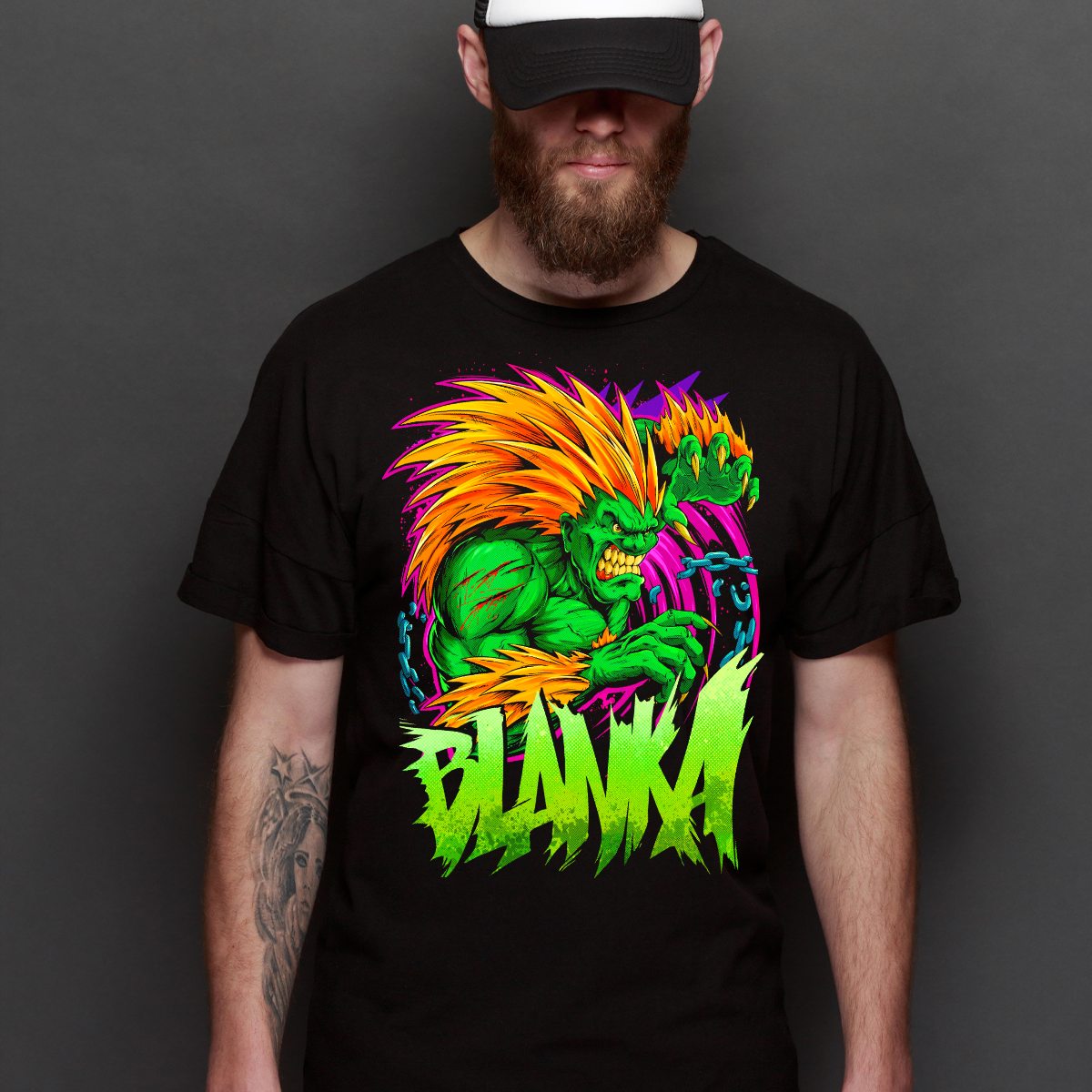 Street Fighters Blanka T-shirt Japanese Gaming Tee