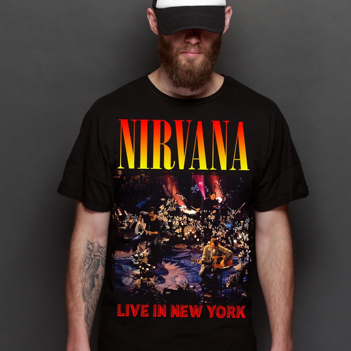 NIRVANA V4 T-Shirt Band Family Tee Music Rock And Roll