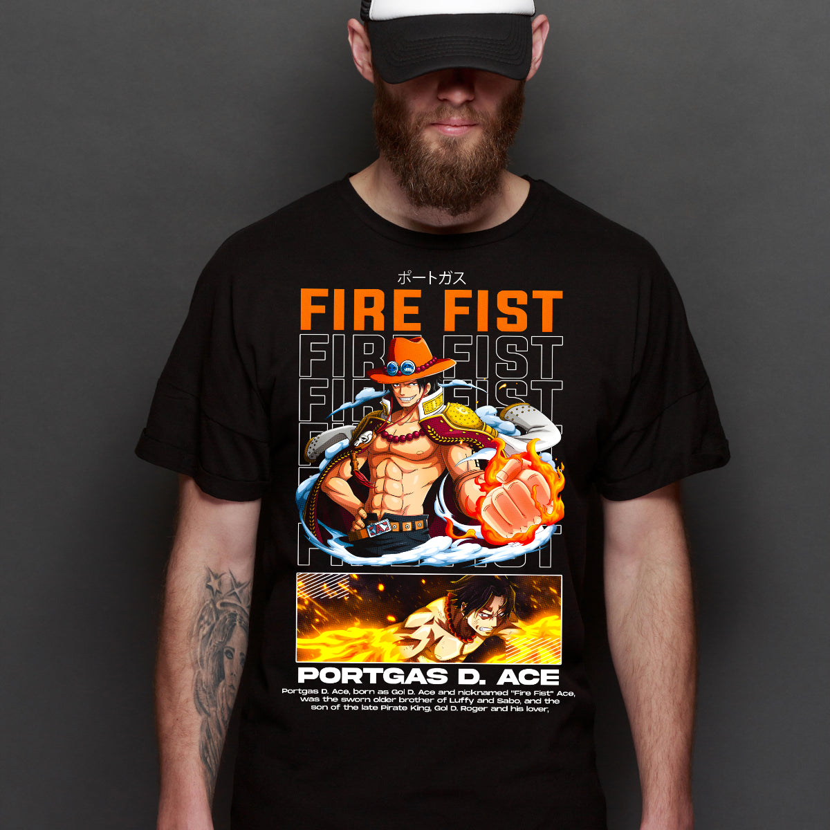 One Piece Portgas D. Ace V3 T-Shirt Japanese Anime Tee