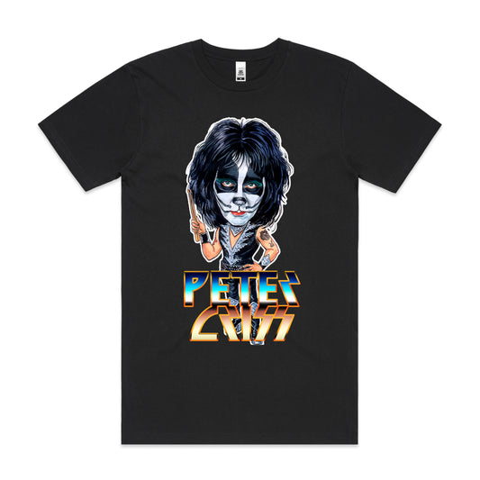 Kiss Peter Criss T-shirt Artist Family Music Heavy Metal Tee