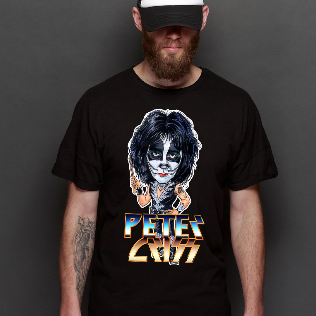 Kiss Peter Criss T-shirt Artist Family Music Heavy Metal Tee