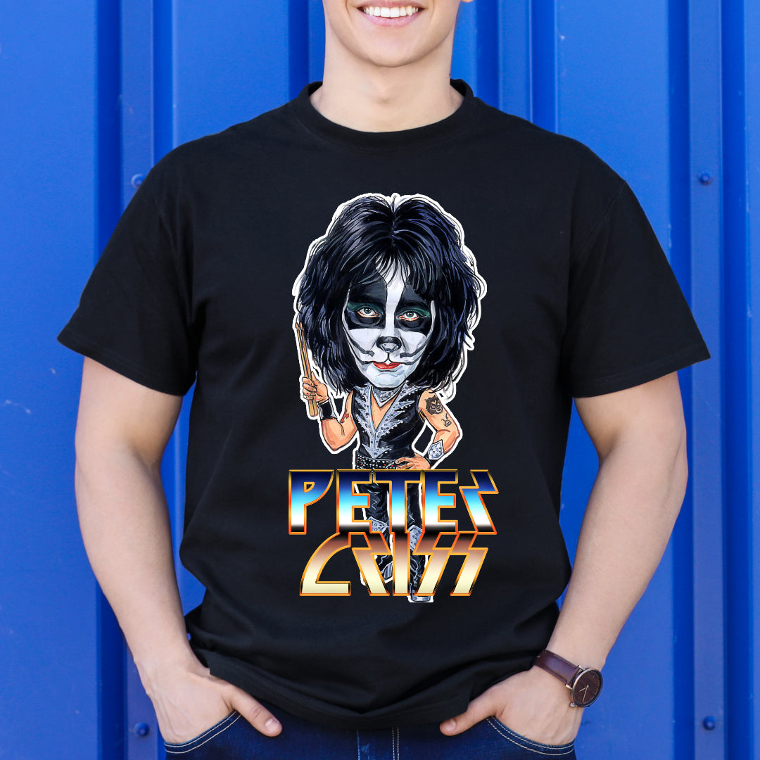 Kiss Peter Criss T-shirt Artist Family Music Heavy Metal Tee