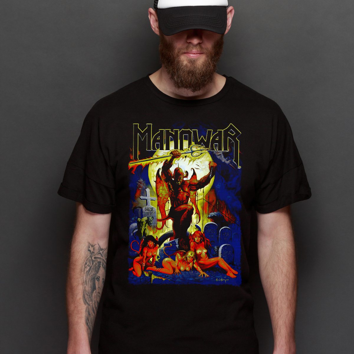 Manowar V2 T-Shirt Band Family Tee Music Heavy Metal