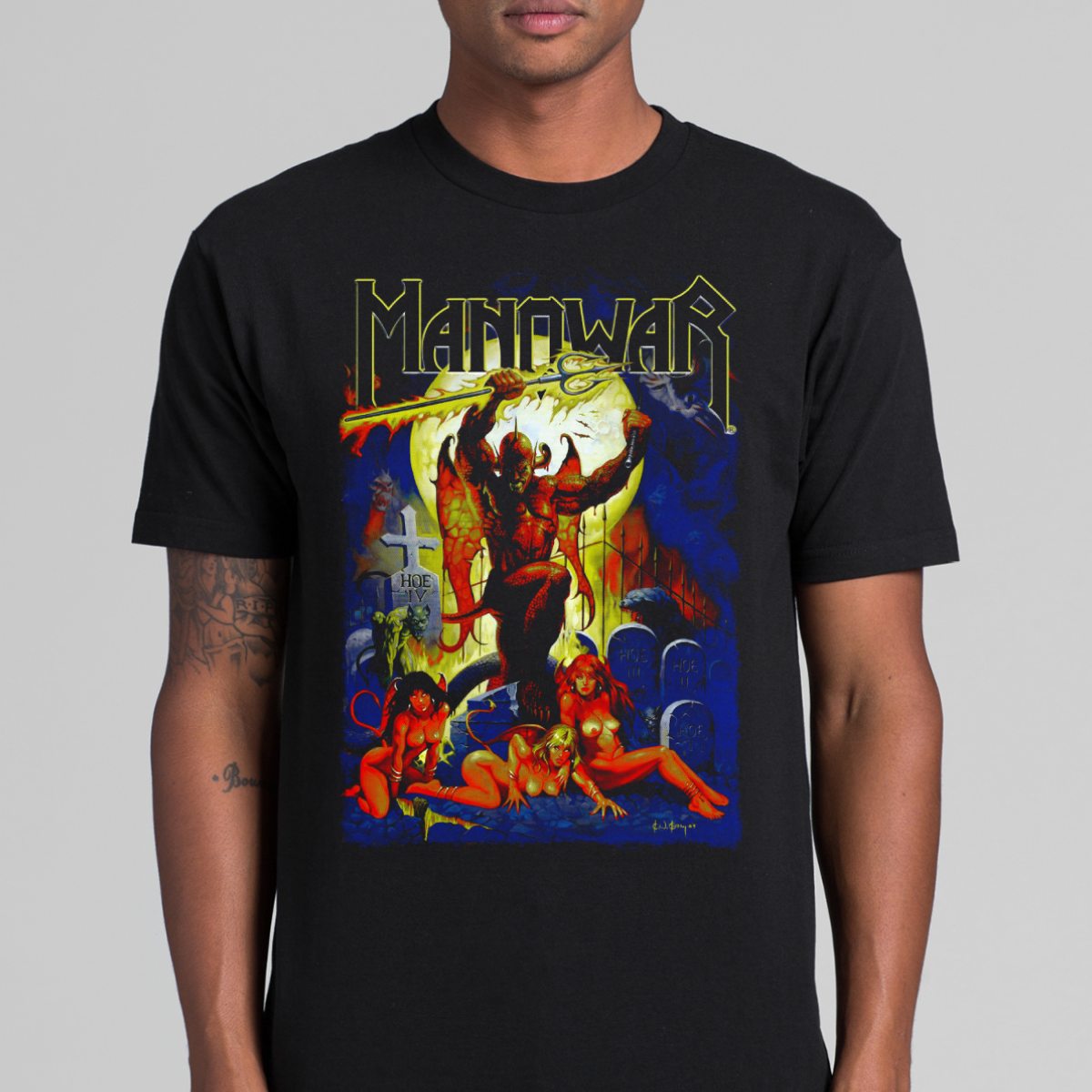 Manowar V2 T-Shirt Band Family Tee Music Heavy Metal