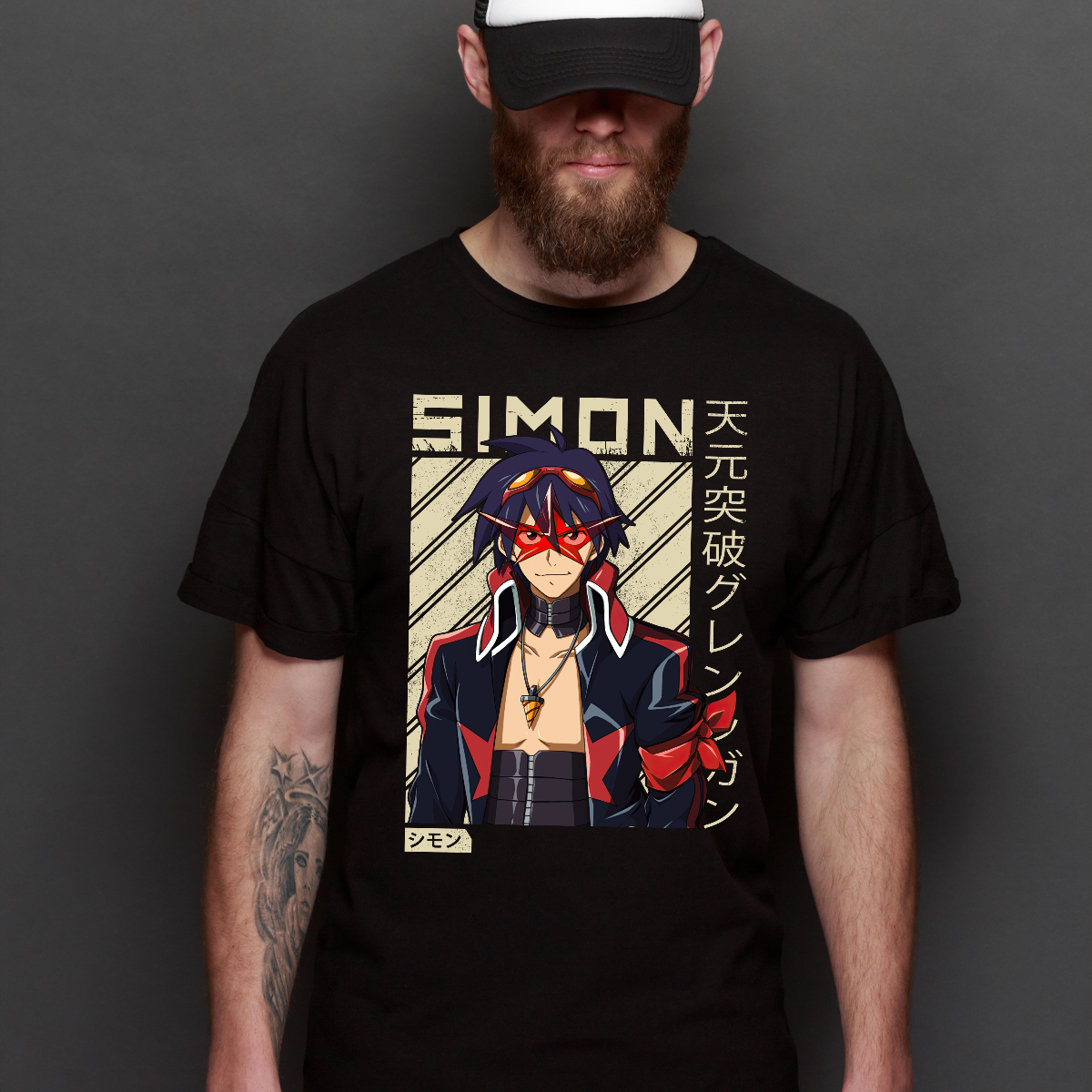 Tengen Toppa Gurren Lagann Simon V3 T-Shirt Japanese Anime Tee