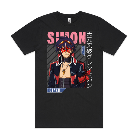 Tengen Toppa Gurren Lagann Simon Otaku V6 T-Shirt Japanese Anime Tee