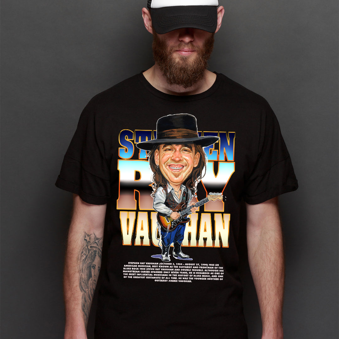 Stevie Ray Vaughan T-Shirt Artist Family Music Blues Rock Tee