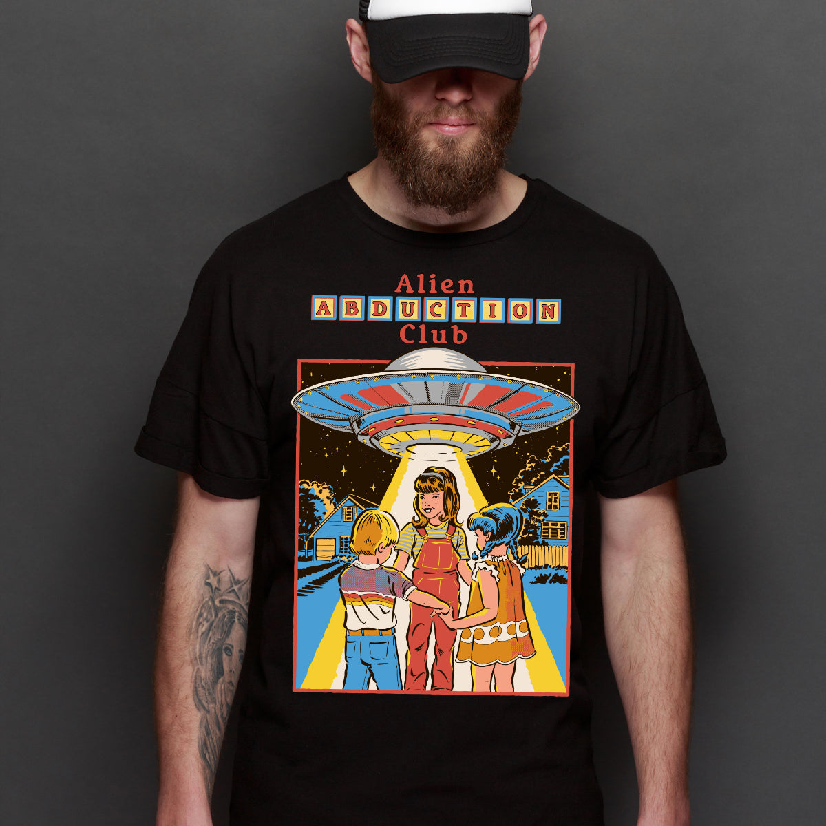 Alien Abduction Club T-shirt Cartoon Tee