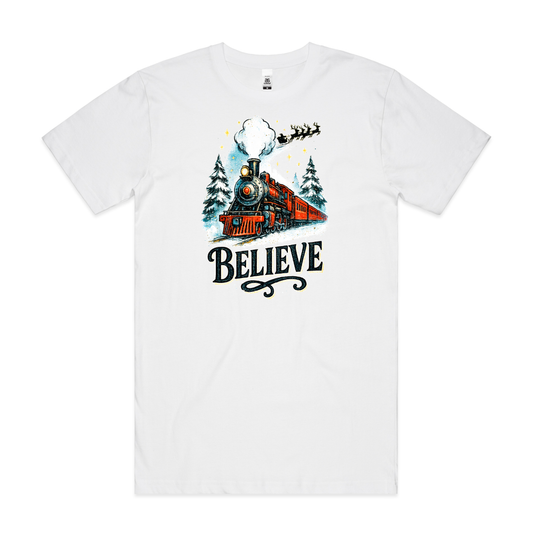 Believe Christmas Train V2 T-Shirt Cartoon Tee