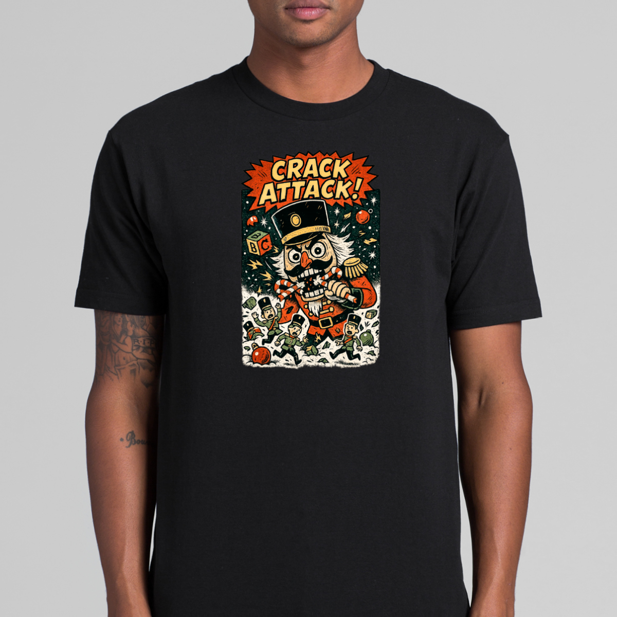 Crack Attack!" Nutcracker Christmas T-Shirt Cartoon Tee