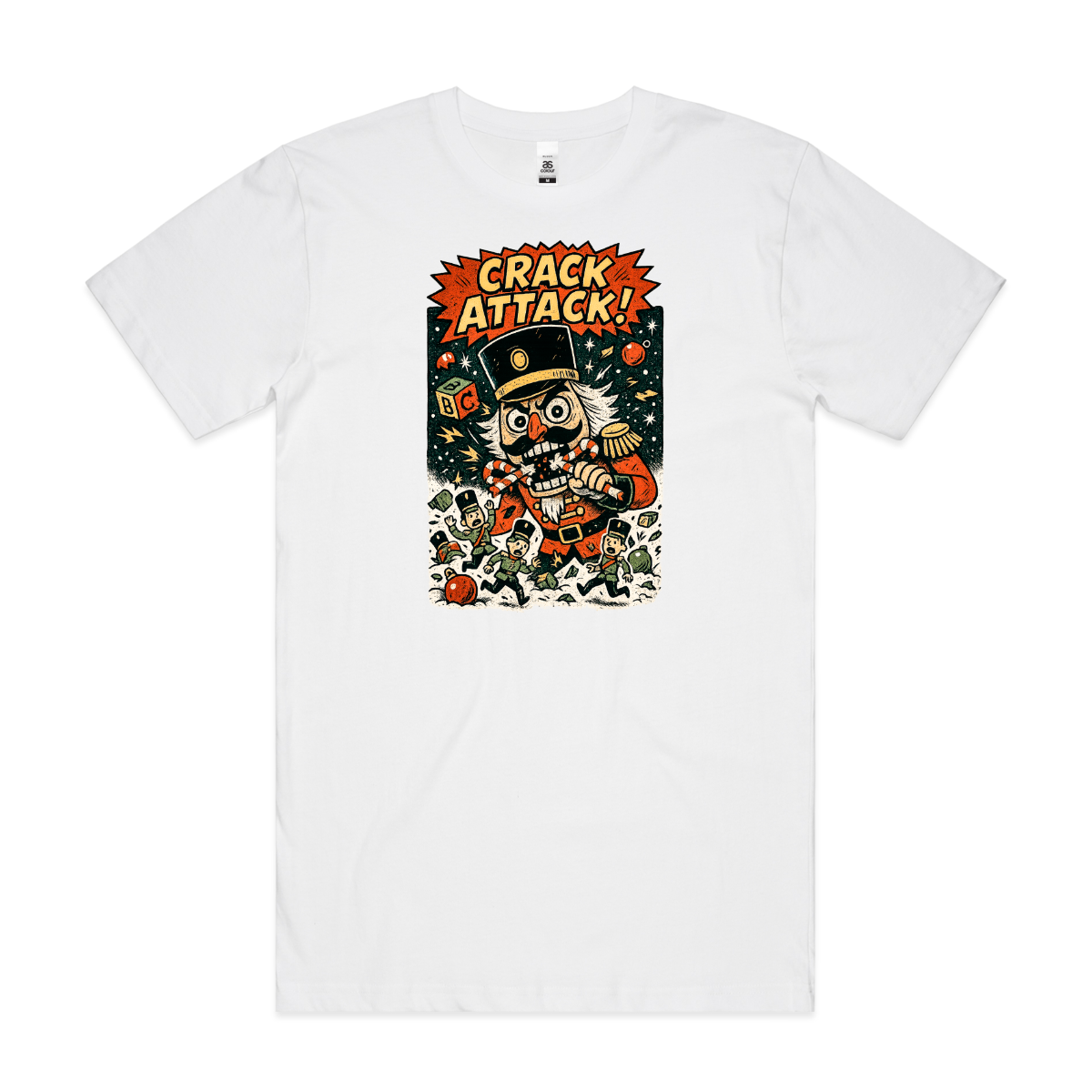 Crack Attack!" Nutcracker Christmas T-Shirt Cartoon Tee