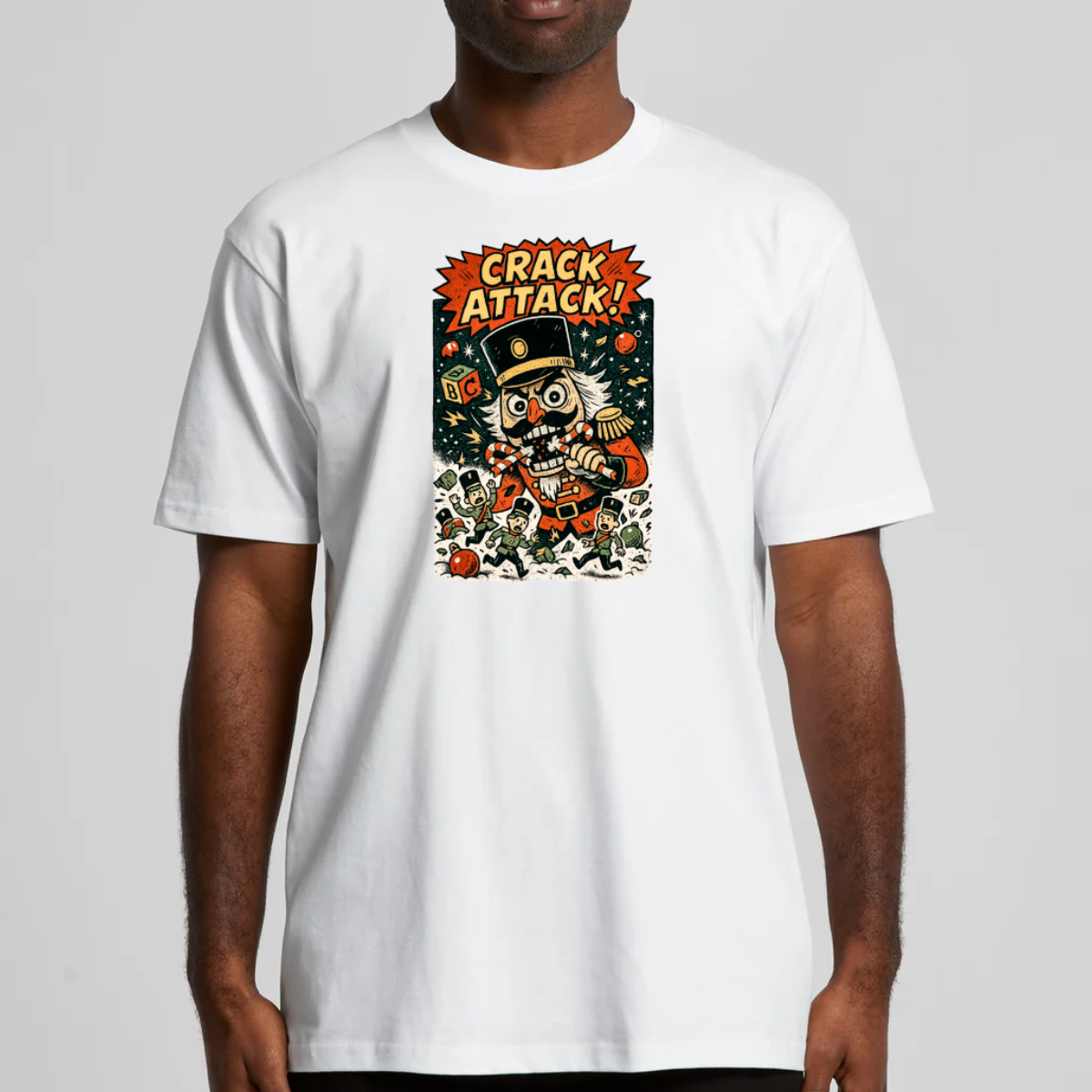 Crack Attack!" Nutcracker Christmas T-Shirt Cartoon Tee