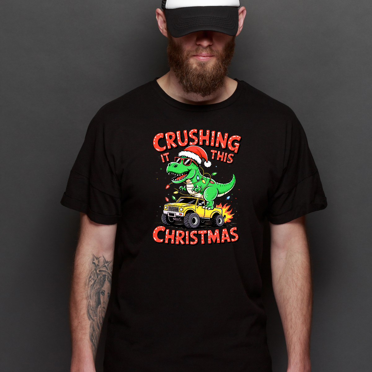 Crushing It This Christmas T-Shirt Cartoon Tee