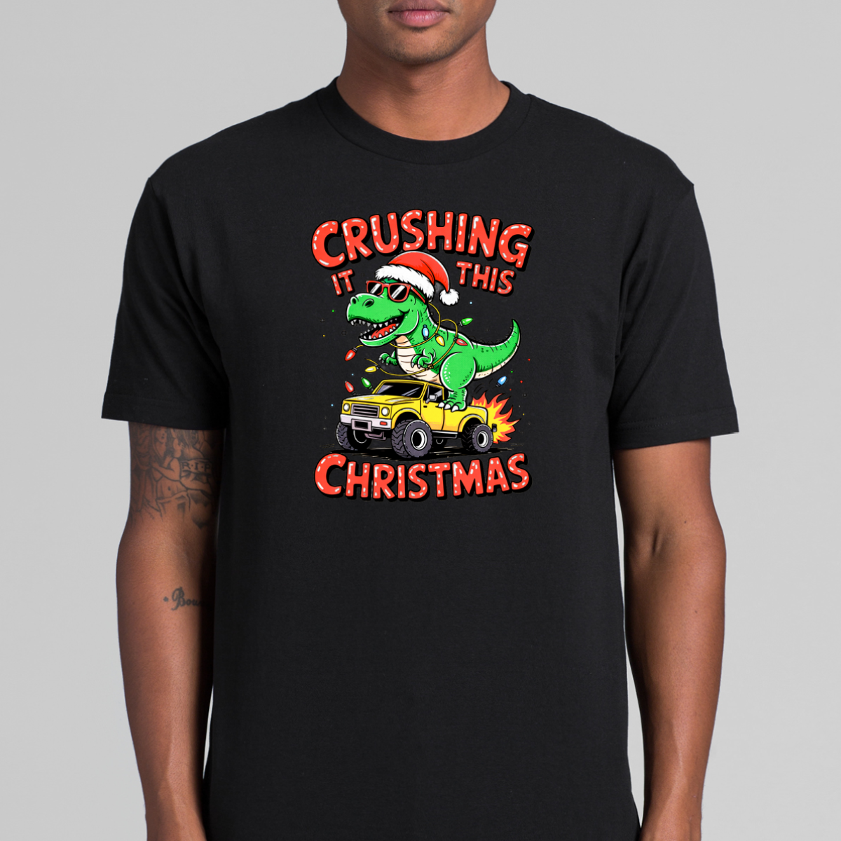 Crushing It This Christmas T-Shirt Cartoon Tee