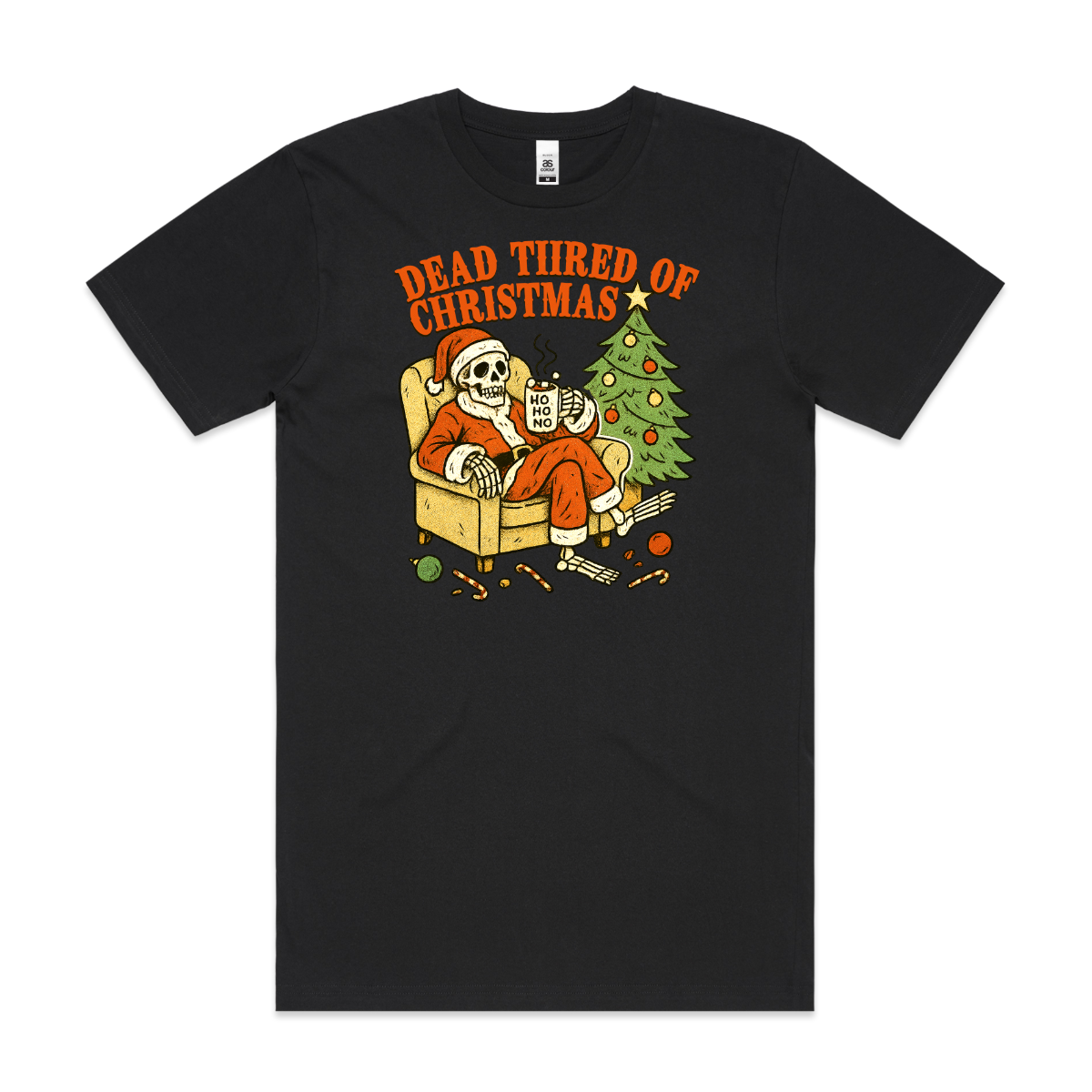 Dead Tired Of Christmas T-Shirt Cartoon Tee