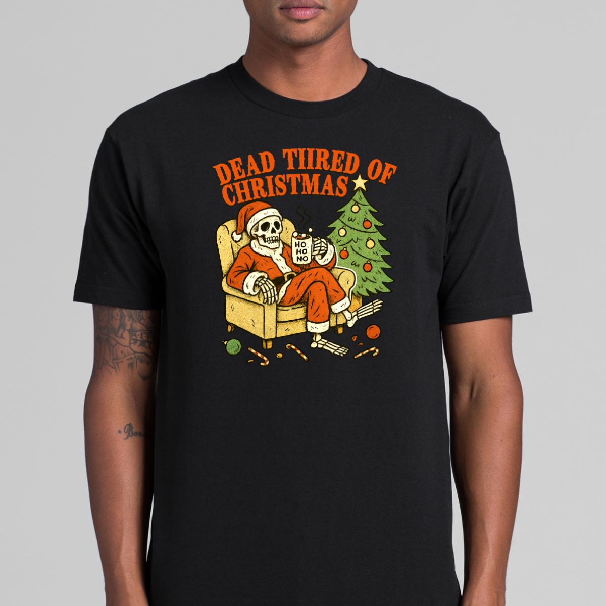 Dead Tired Of Christmas T-Shirt Cartoon Tee