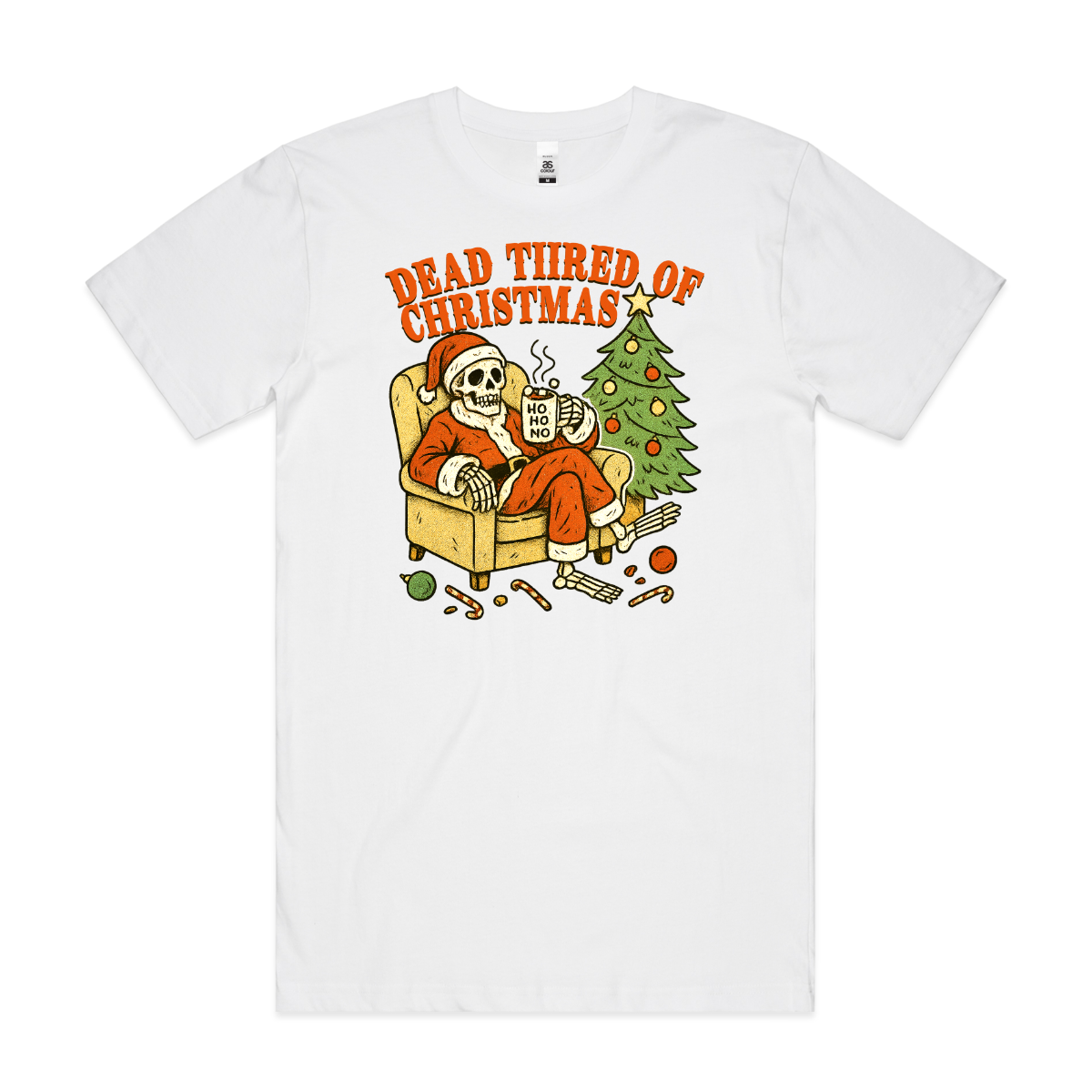 Dead Tired Of Christmas T-Shirt Cartoon Tee