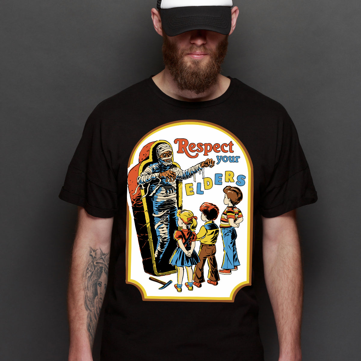 Respect The Elders T-shirt Funny Cartoon Tee