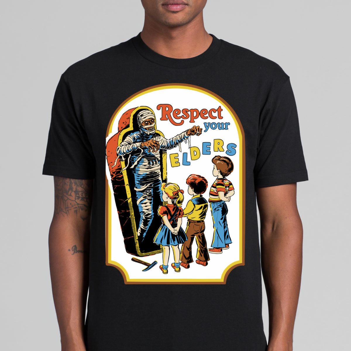 Respect The Elders T-shirt Funny Cartoon Tee