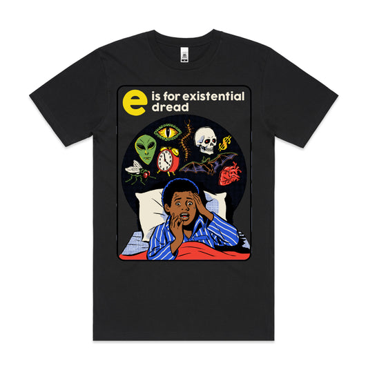 E is for Existential Dread T-shirt Funny Cartoon Tee