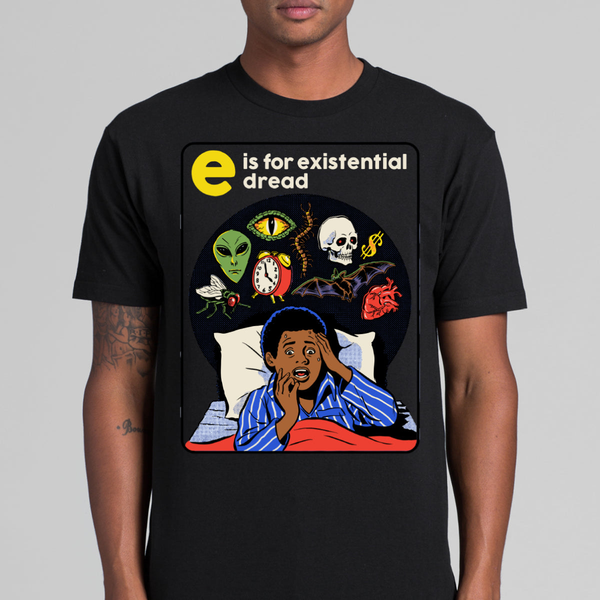 E is for Existential Dread T-shirt Funny Cartoon Tee