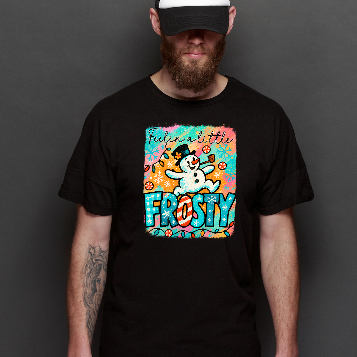 Snownan "Feelin' a little Frosty" Christmas T-Shirt Cartoon Tee