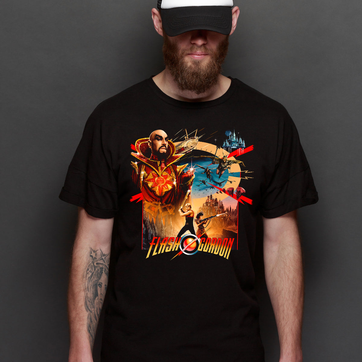 Flash Gordon Movie T-Shirt Cotton Block Tee