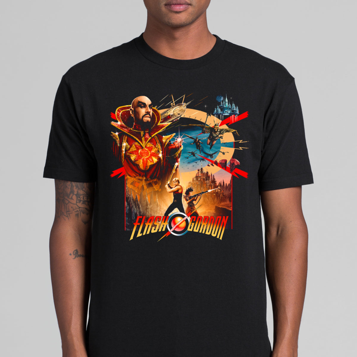 Flash Gordon Movie T-Shirt Cotton Block Tee