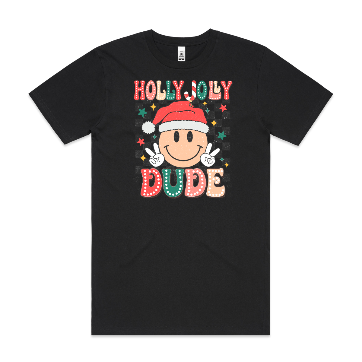 Holly Jolly Dude Christmas T-Shirt Cartoon Tee