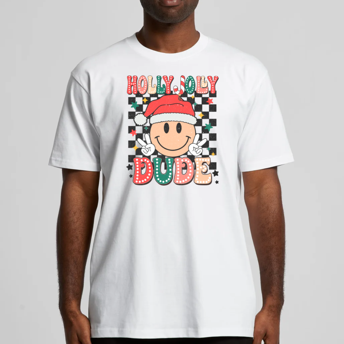 Holly Jolly Dude Christmas T-Shirt Cartoon Tee