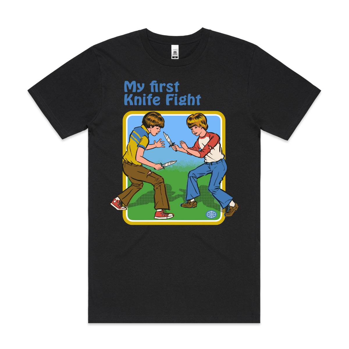 My First Knife Fight T-shirt Funny Cartoon Tee