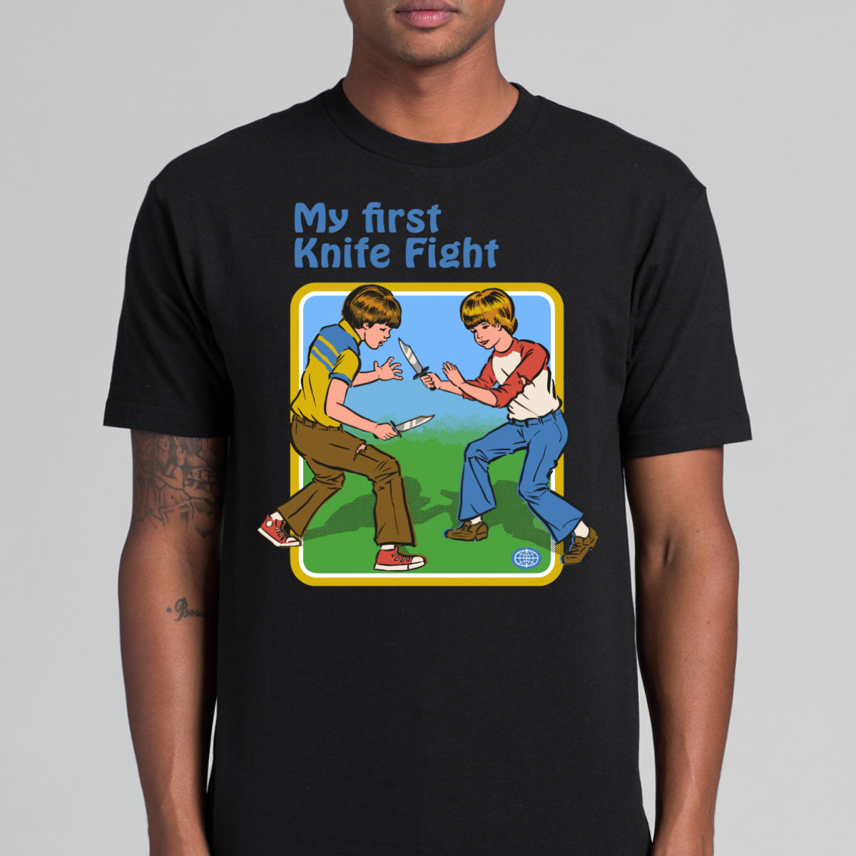 My First Knife Fight T-shirt Funny Cartoon Tee