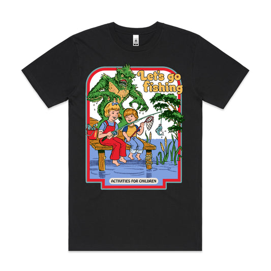 Let's Go Fishing T-shirt Funny Cartoon Tee