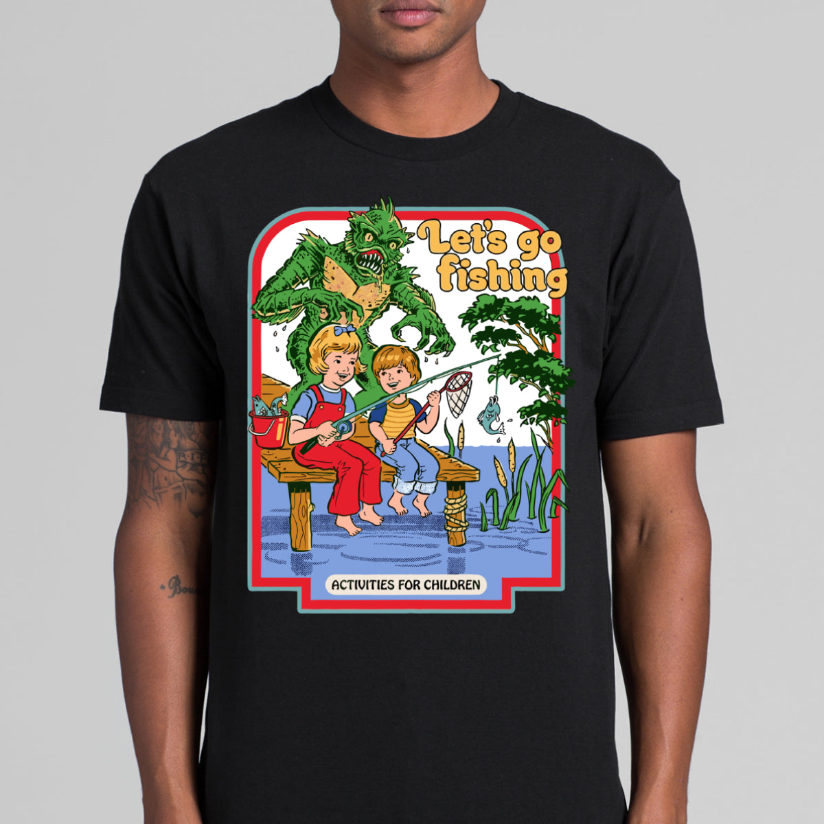 Let's Go Fishing T-shirt Funny Cartoon Tee