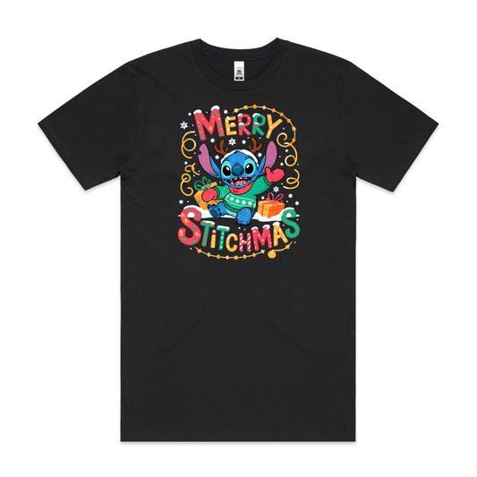 Merry Stitchmas Christmas T-Shirt Cartoon Tee