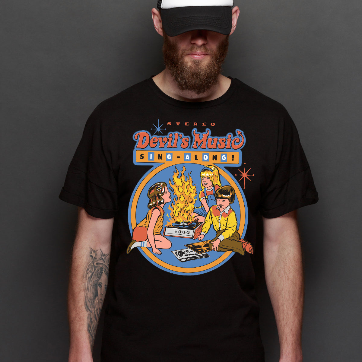 Devil's Music Sing-Along T-shirt Funny Cartoon Tee