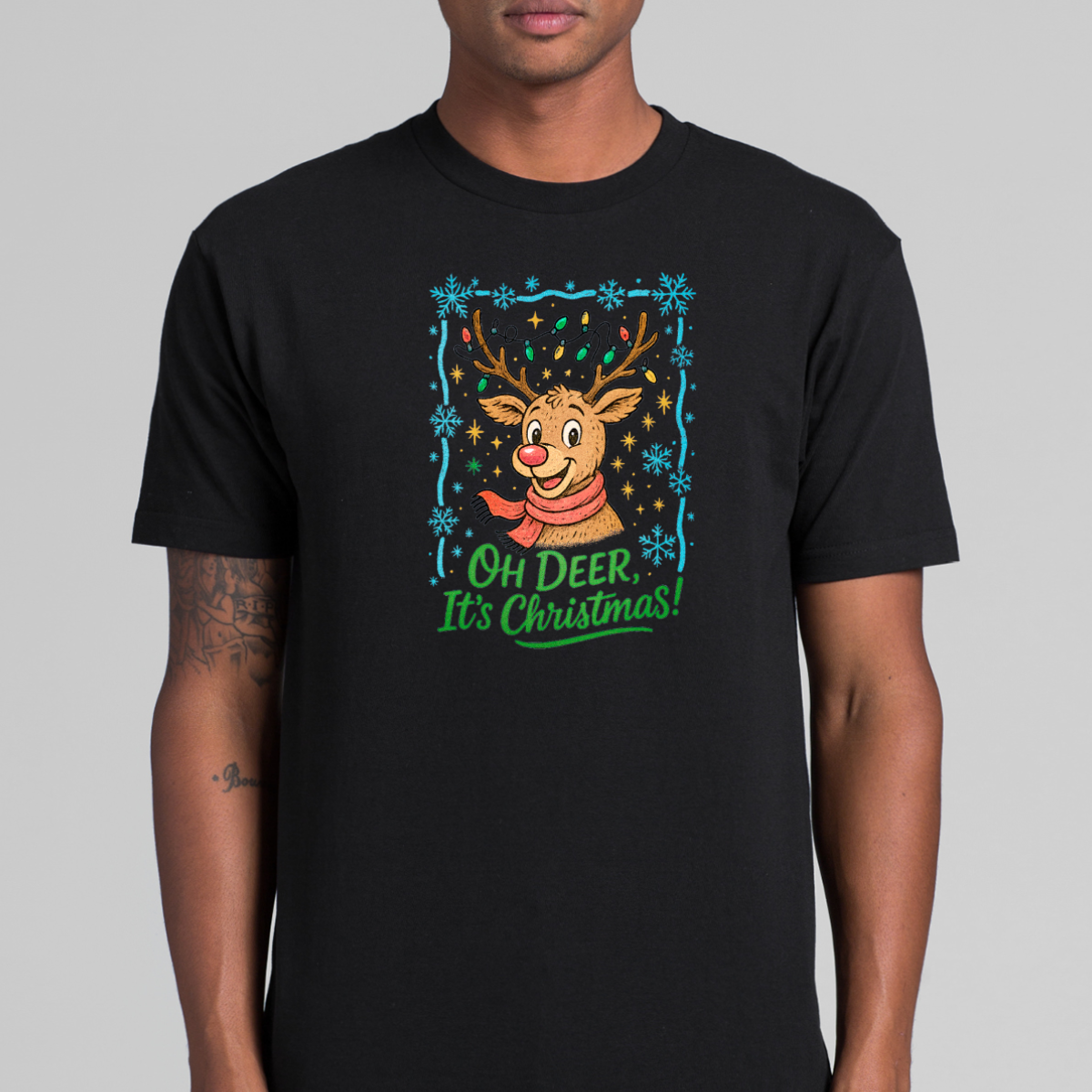 Oh Deer It's Christmas V9 T-Shirt Cartoon Tee