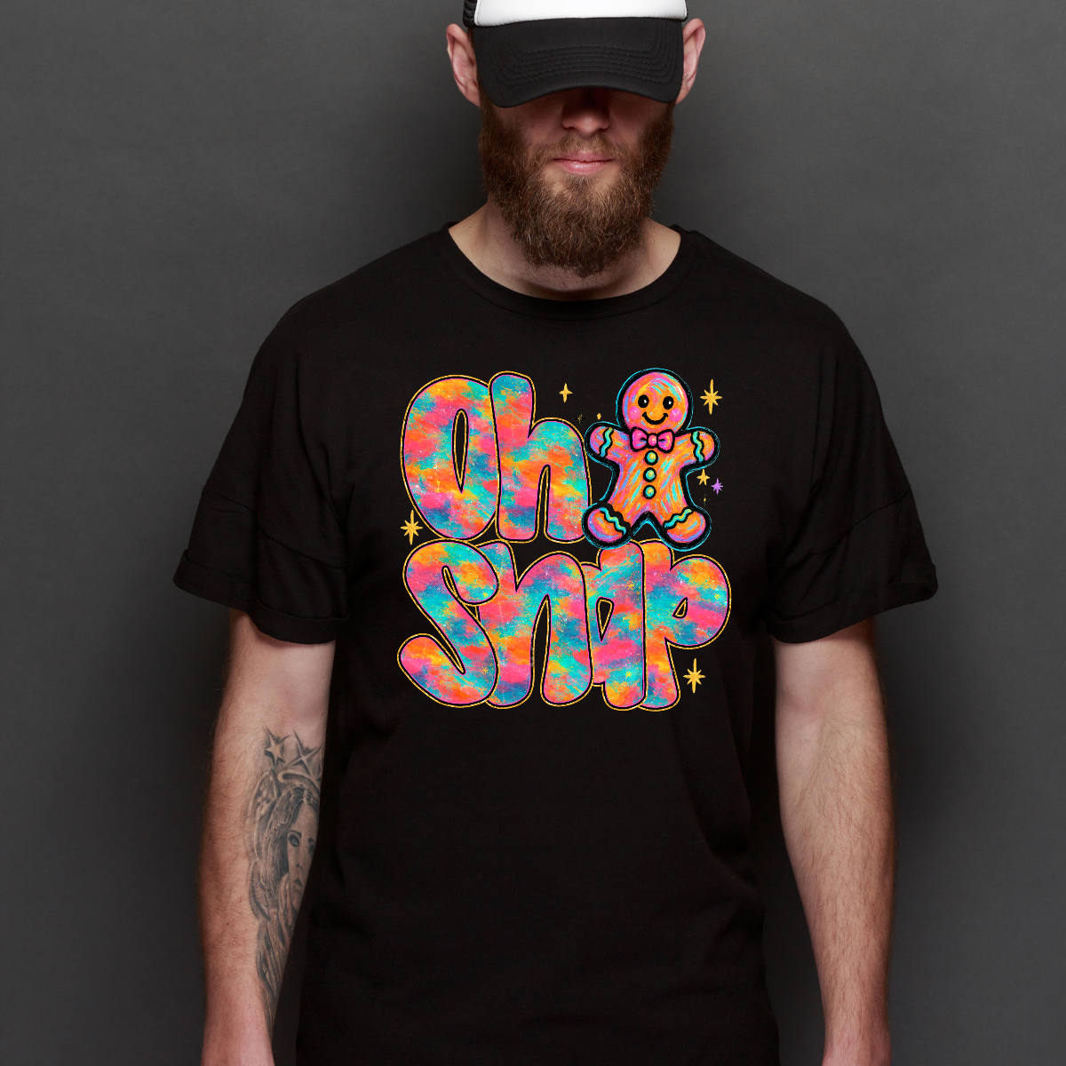 Gingerbread Man Oh Snap! Christmas V9 T-Shirt Cartoon Tee