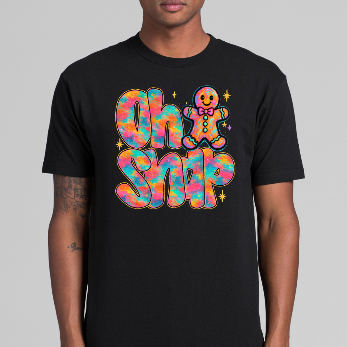 Gingerbread Man Oh Snap! Christmas V9 T-Shirt Cartoon Tee