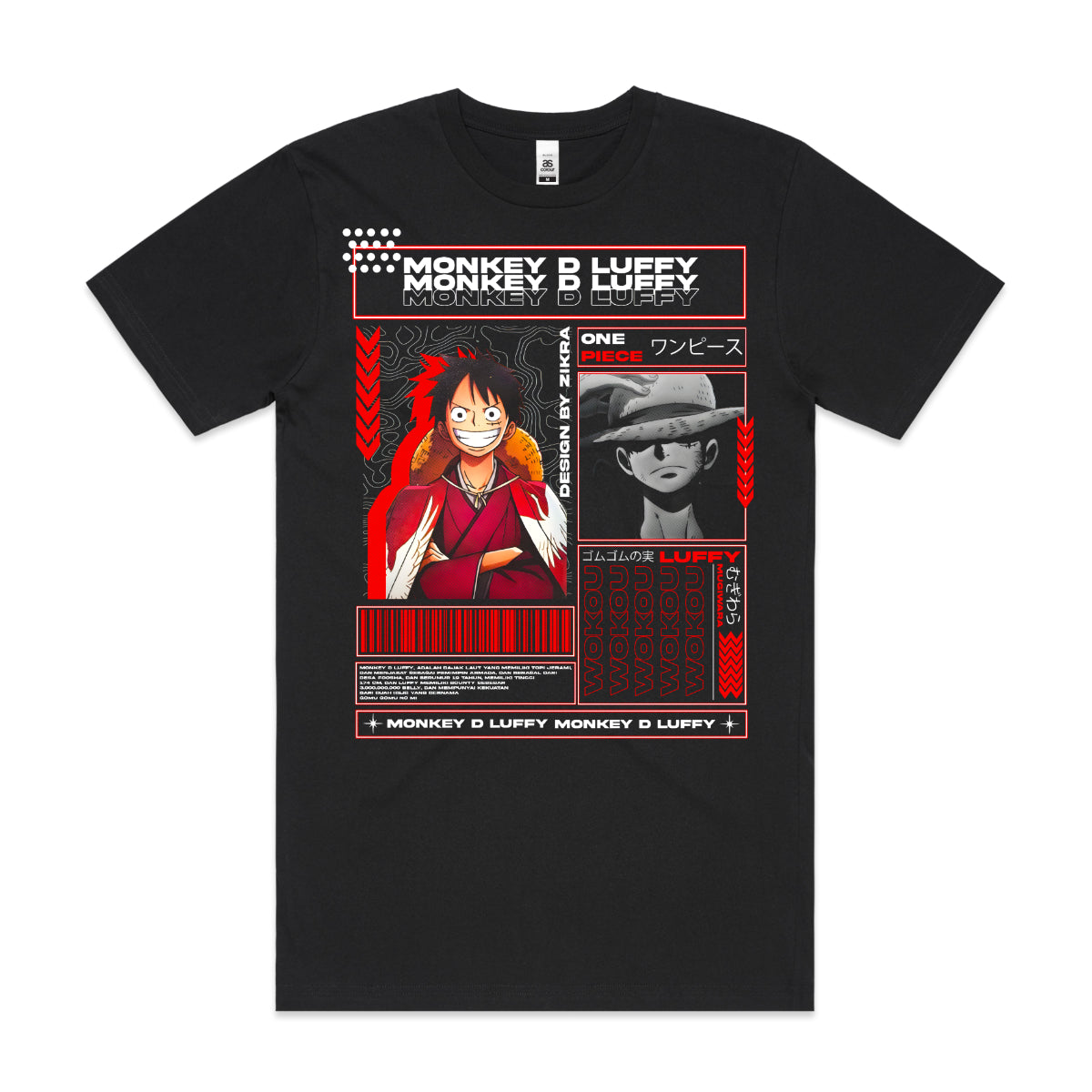 One Piece Luffy D Monkey V7 T-shirt Japanese Anime Tee